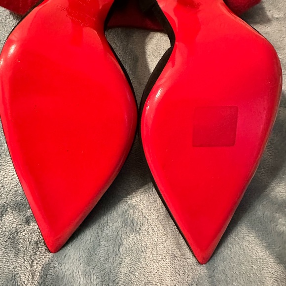 100% Authentic Christian Louboutin Black Suede Iriza Half d'Orsay Pumps - Picture 8 of 9